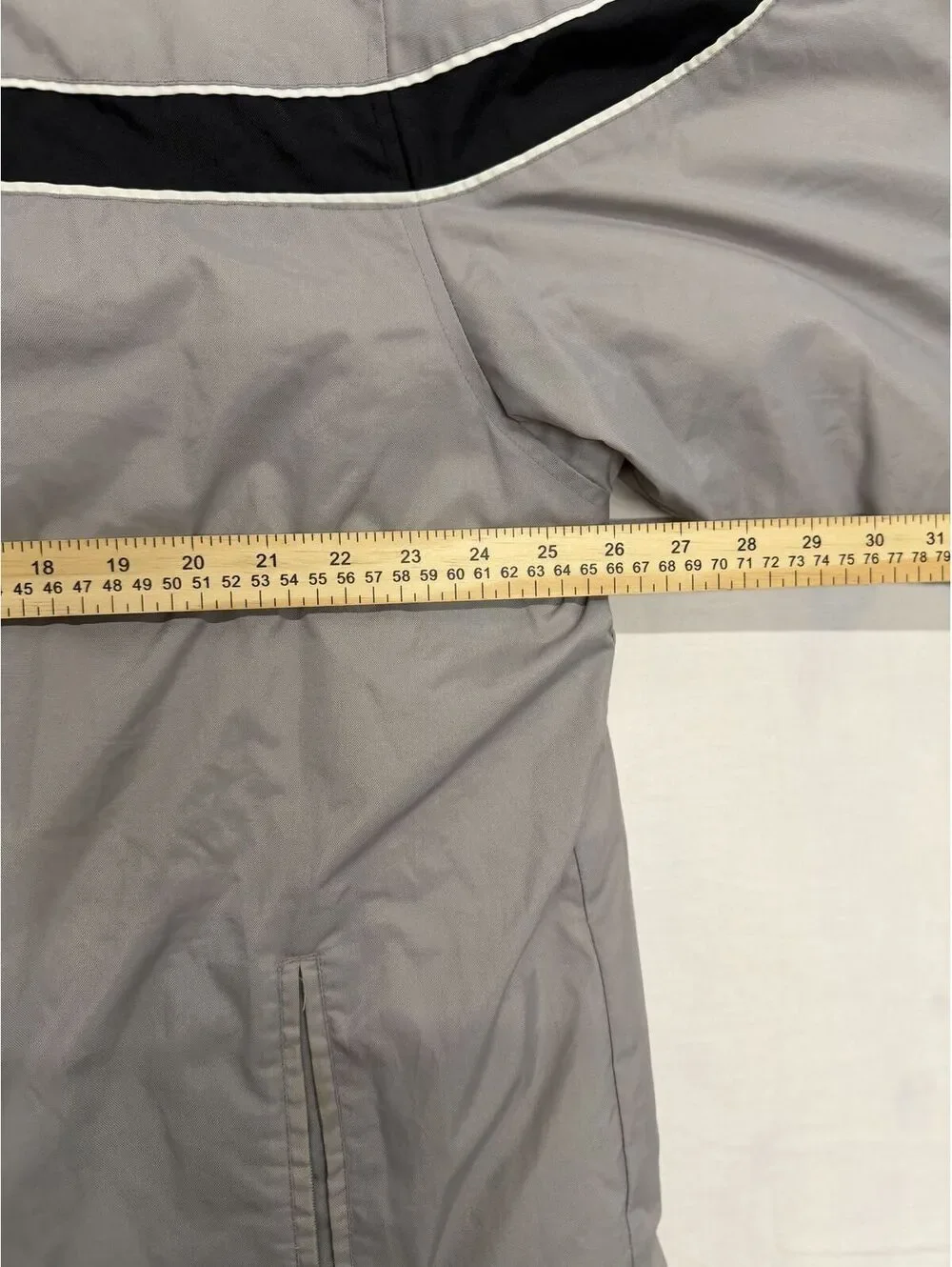 Nike Gray Hooded Windbreaker Jacket with Black Stripe